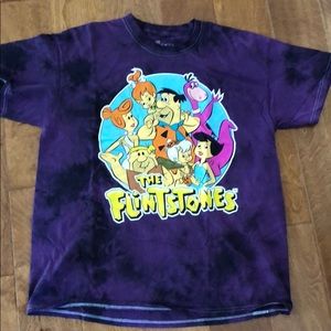 Purple tie dye Flintstones shirt